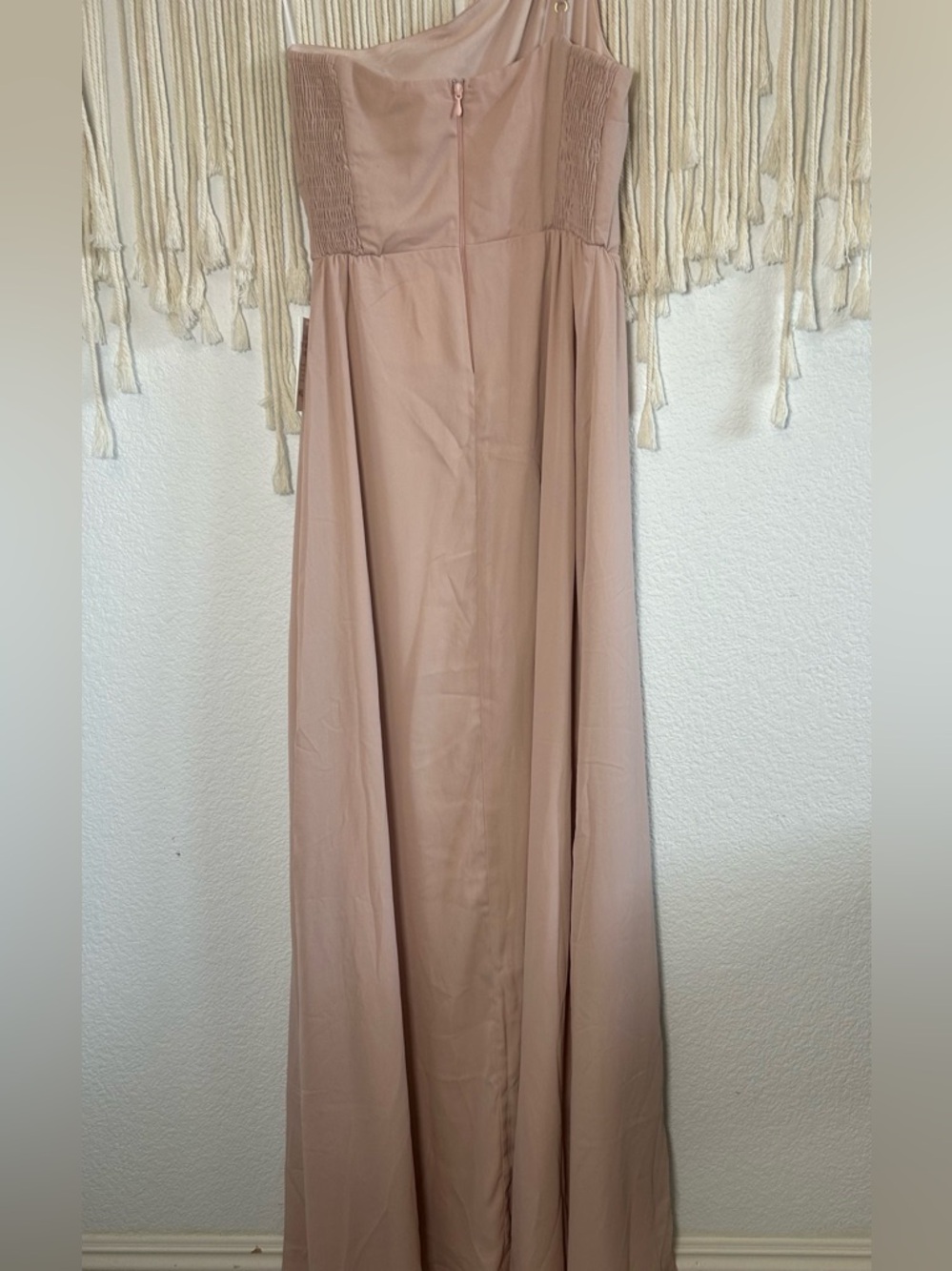SHOW ME YOUR MUMU Shannon One Shoulder Dress Dusty Blush Crisp Bridesmaid Sz S - Picture 16 of 16